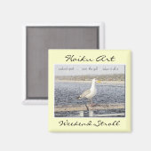 週末の散歩俳句アートマグネット マグネット (正面/裏面)