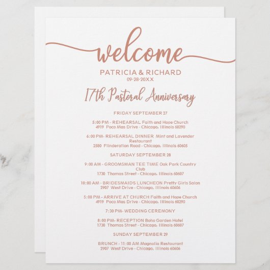 週末の旅程タイムラインバラ金ゴールド (正面/裏面)