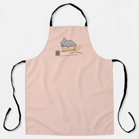 週末の猫を予約 エプロン (正面)