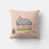 週末の猫を予約 クッション (正面)