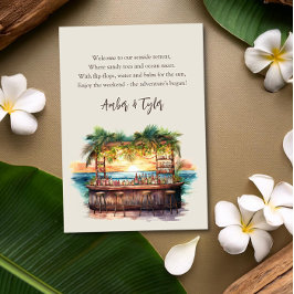 週末の目的地ビーチ結婚式ようこそ抱き枕 エンクロージャーカード