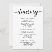 週末の結婚ウェルカムカードと旅程カード (裏面)