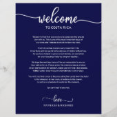 週末の結婚ウェルカム旅程ネイビーブルー (正面)