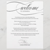 週末の結婚ウェルカム旅程ブラックスクリプト (正面)