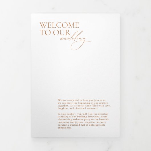 週末の結婚日程のタイムラインブックレットエレガントの設定 三つ折りクリスマスカード (カバー)