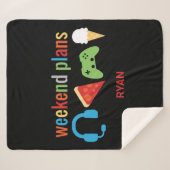 週末の計画ゲーマーキッズビデオゲームスナック シェルパブランケット (正面(横))