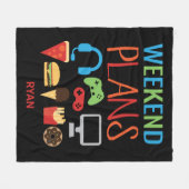 週末の計画ゲーマービデオゲームの子供たちパーソナライズされた フリースブランケット (正面(横))