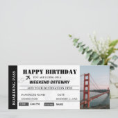 週末の誕生日旅行 航空券 招待状 (スタンド正面)