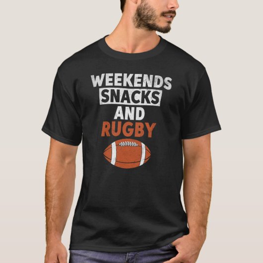 週末の軽食とラグビー Tシャツ (正面)