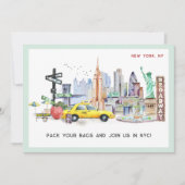 週末の逃避行 NYC | ギフト旅行チケットクーポン 招待状 (正面)