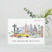 週末の逃避行 NYC | ギフト旅行チケットクーポン 招待状 (スタンド正面)