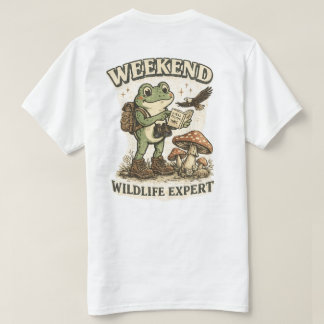 週末の野生生物の専門家 かわいい ビンテージ カエル ハイキング F Tシャツ
