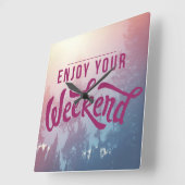 週末の間用意して下さい スクエア壁時計 (傾斜)