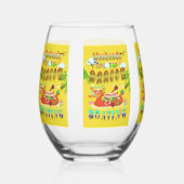 週末はドラゴンボート ステムなしワイングラス (正面)