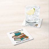 週末は本でいっぱい! 本好きのためのデザイン スクエアペーパーコースター (インサイチュ)