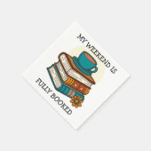 週末は本でいっぱい! 本好きのためのデザイン スタンダードカクテルナプキン (角)