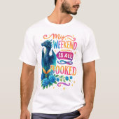 週末は本に埋もれる予定 Tシャツ (正面)
