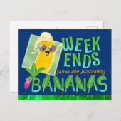 週末は絶対にバナナを作る – Punny Garden ポストカード (正面/裏面)