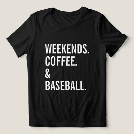 週末コーヒー野球スポーツ好き トライブレンドTシャツ (デザイン正面)