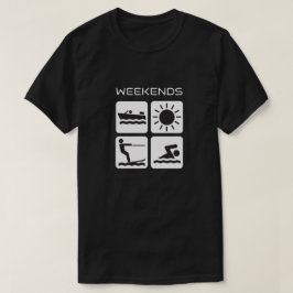 週末ボート水スキー湖のアイコン Tシャツ
