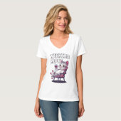 週末ムードおもしろいキャット飲み Tシャツ (正面フル)