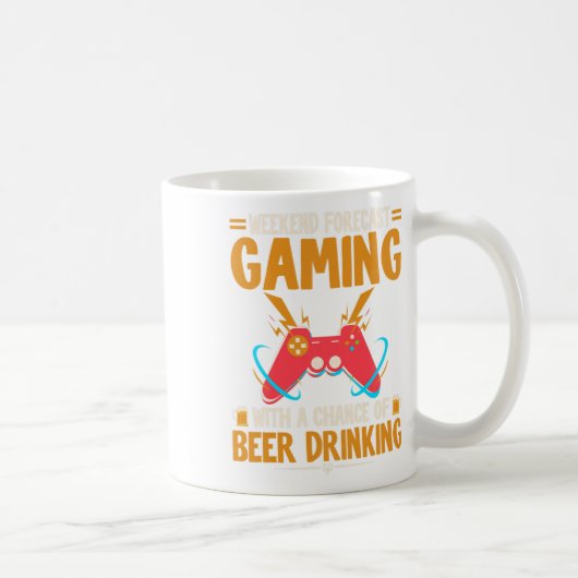 週末予報ゲーミングウェア コンピュータビデオゲーム コーヒーマグカップ (右)
