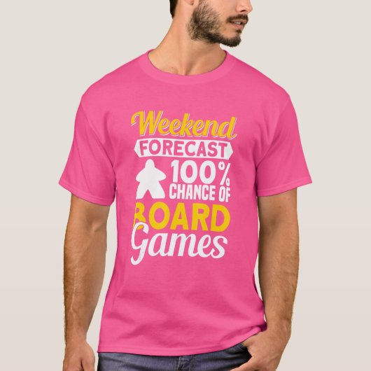 週末予報ボードゲームボードゲーマー卓上 Tシャツ (正面)
