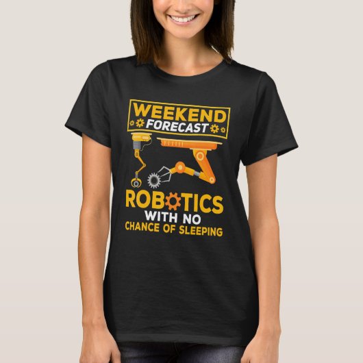 週末予報 ロボット工学エンジニア ロボット Tシャツ (正面)