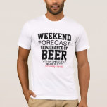 週末予報Tシャツ - 100% ビール＆BBQ Tシャツ<br><div class="desc">究極の週末戦士用Tシャツ！「ビール＆BBQ 100％確率」天気予報ユーモアで、グリルマスター、ビール愛好家、裏庭パーティーの人々に最適。夏のBBQ用No.1シャツ！ソフトな100％コットン、ユニセックスフィット。

当社の「グリル軍曹」エプロンと合わせて、完璧なコックアウトコンボを実現。最適なシーン：父の日、バチェラーパーティー、テールゲート、または皮肉な天気予報ファン。

面白い週末予報Tシャツ - ビール＆BBQ 100％確率の天気ユーモアTシャツ。</div>