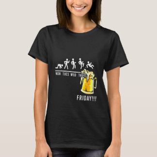 週末予測ビアドリンカーアルコール Tシャツ