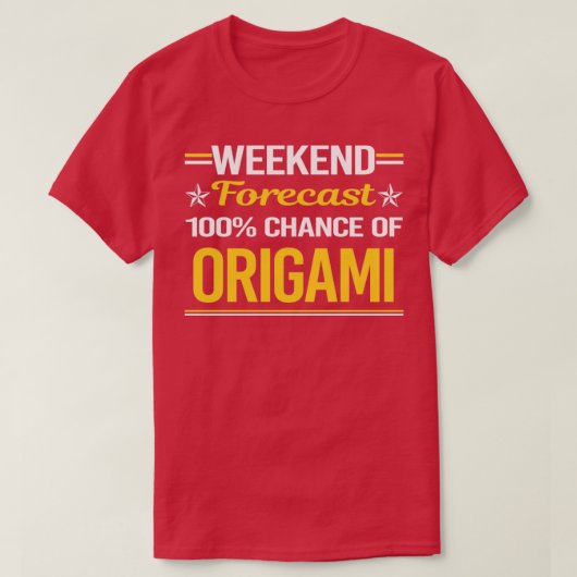週末予測100折り紙 Tシャツ (デザイン正面)