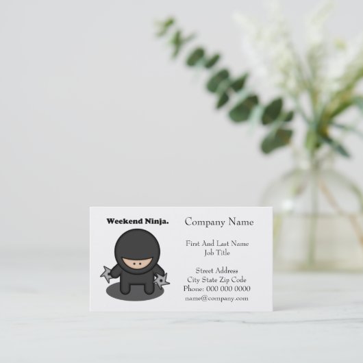 週末忍者おもしろいかわいい日本アニメ 名刺 (スタンド正面)