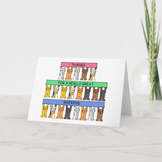 週末感謝していの素晴らし猫たち サンキューカード (正面)