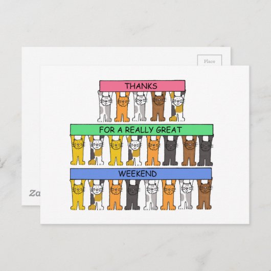 週末感謝していの素晴らし猫たち ポストカード (正面/裏面)