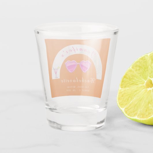 週末旅行のパーソナライズされたバチェロレッテショット ショットグラス (裏面)