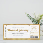 週末旅行ギフトゴールド券 招待状 (スタンド正面)