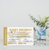 週末旅行 バースデー 搭乗券 招待状 (スタンド正面)