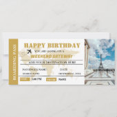 週末旅行 バースデー 搭乗券 招待状 (正面)