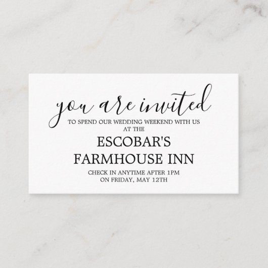 週末結婚の休暇招待状 エンクロージャーカード (正面)