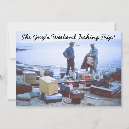 週末魚釣りトリップ招待状 招待状 (正面)