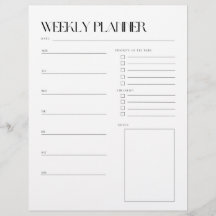 週次のタスク一覧プランナー