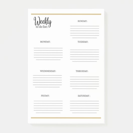 週次のタスク一覧： ポストイット (正面)