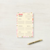 週次のタスク一覧： ポストイット (デスク上)