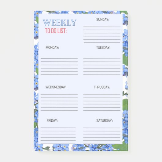 週次のタスク一覧： ポストイット (正面)