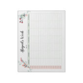 週次の毎時プランナーと日曜日の開始7am - 12am ノートパッド (回転)