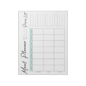 週次の食事プランナーとショッピング一覧 ノートパッド (回転)