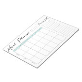 週次の食事プランナーとショッピング一覧 ノートパッド (アングル)