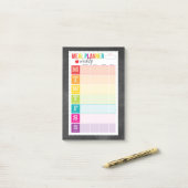 週次の食事計画のポストイット・ノート ポストイット (デスク上)