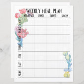 週次オーガナイザーの食事プラン (正面/裏面)