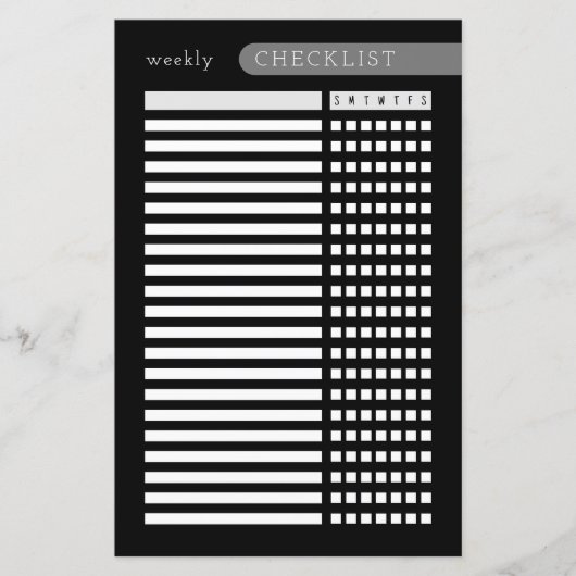 週次チェックリスト白黒 (正面)